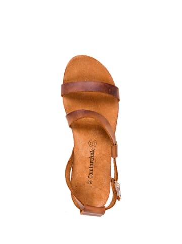 Comfortfusse Skórzane sandały w kolorze jasnobrązowym