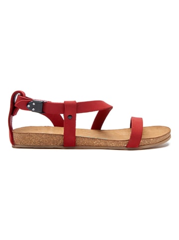 Comfortfusse Leder-Sandalen in Rot