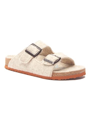 Comfortfusse Woll-Pantoletten in Beige