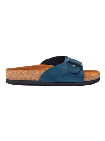 Comfortfusse Leren slippers donkerblauw