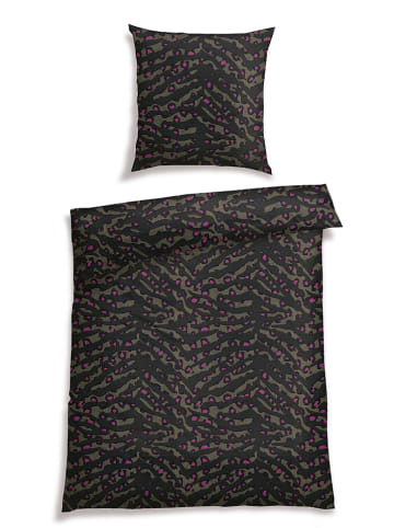 Schiesser Satin-Bettwäsche-Set "Roan" in Schwarz