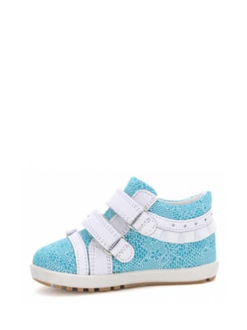Bartek Leder-Sneakers in Hellblau/ Weiß