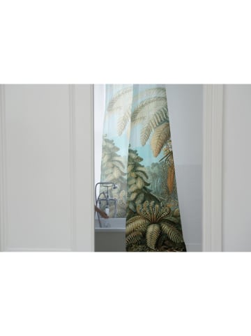 Madre Selva Duschvorhang "Vintage Palm" in Grün - (L)180 x (B)175 cm