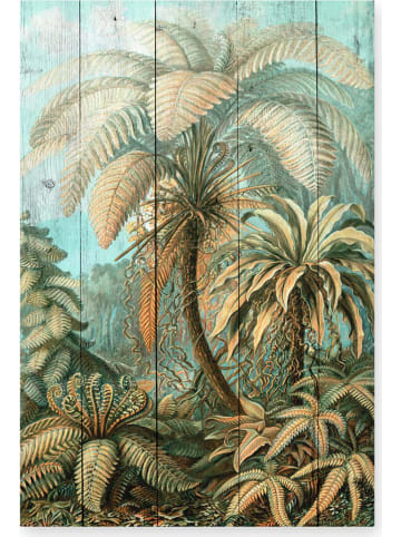 Madre Selva Kunstdruk op hout "Vintage Palm" - (B)40 x (H)60 cm