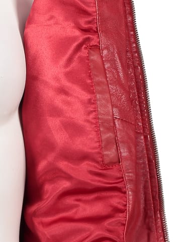 Caminari Skórzana kurtka "Sabi" w kolorze czerwonym