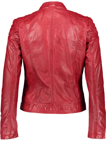 Caminari Skórzana kurtka "Vera" w kolorze czerwonym