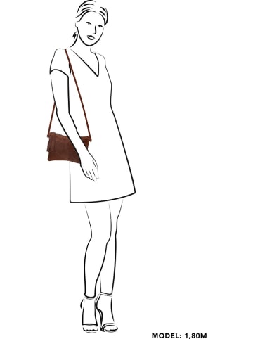 Charm Skórzana torebka "Brixton" w kolorze brązowym - 24 x 15 x 2 cm