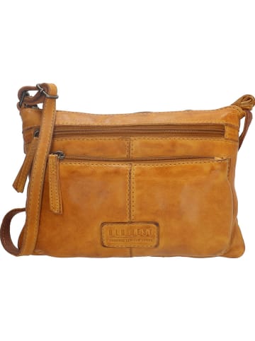 HIDE & STITCHES Leder-Umhängetasche in Ocker - (B)23 x (H)17 x (T)3,5 cm
