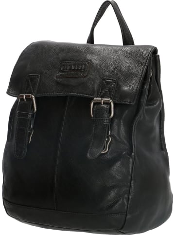 HIDE & STITCHES Skórzany plecak w kolorze czarnym - 26 x 31 x 12 cm