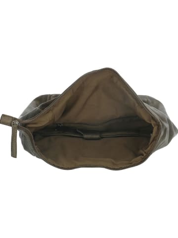 HIDE & STITCHES Skórzany plecak w kolorze oliwkowym - 29 x 39 x 12,5 cm