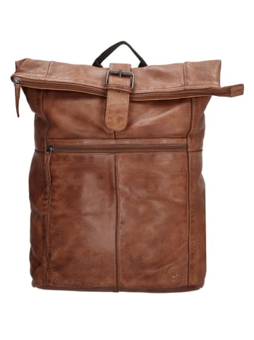 HIDE & STITCHES Skórzany plecak w kolorze jasnobrązowym - 29 x 39 x 12,5 cm