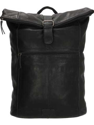 HIDE & STITCHES Skórzany plecak w kolorze czarnym - 33,5 x 46 x 14 cm