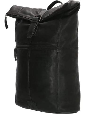 HIDE & STITCHES Skórzany plecak w kolorze czarnym - 33,5 x 46 x 14 cm
