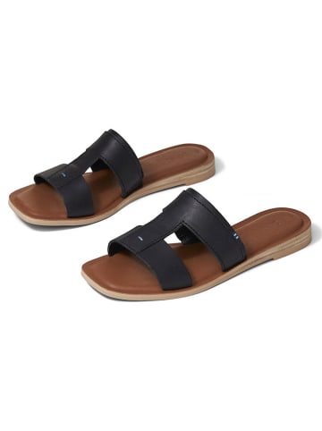 TOMS Leren slippers zwart