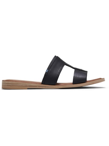 TOMS Leder-Pantoletten in Schwarz