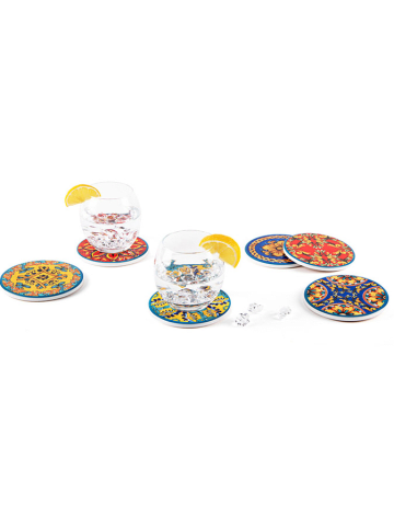 Trendy Kitchen by EXCÉLSA 6-delige set: onderzetters "Trinacria" meerkleurig - Ø 11 cm