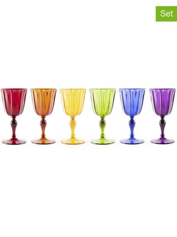 Trendy Kitchen by EXCÉLSA Kieliszki (6 szt.) w różnych kolorach do wina - 250 ml