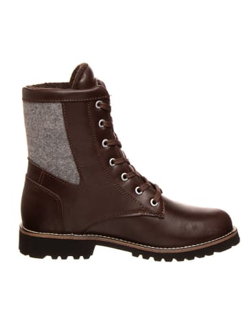 DACHSTEIN Skórzane botki zimowe "Frieda GTX" w brązowo-szarym