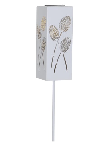 STAR Trading Solarna lampa ogrodowa LED "Albaleaf" w kolorze białym - wys. 90 cm