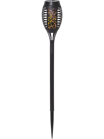 STAR Trading 3er-Set: LED-Solar-Gartenstecker "Flame Mini" in Schwarz - (H)40 cm