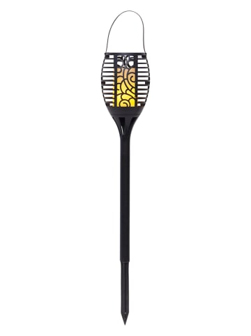 STAR Trading LED-Solar-Gartenstecker "Flame" in Schwarz - (H)42 cm