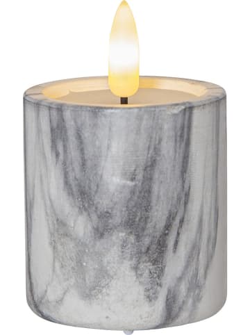 Best Season LED-Kerze "Flame Marble" in Grau - (H)9 x Ø 5,5 cm