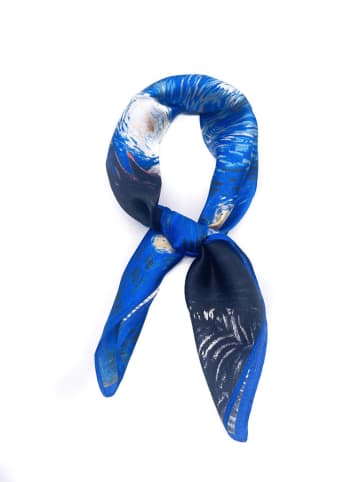 Made in Silk Zijden sjaal blauw/meerkleurig - (L)52 x (B)52 cm