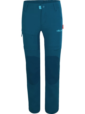 Trollkids Spodnie trekkingowe Zipp-Off "Arendal XT" w kolorze niebieskim