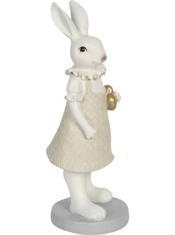 Clayre & Eef Dekofigur "Kaninchen Mädchen" in Weiß - (B)9 x (H)20 x (T)8 cm