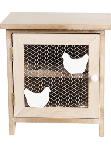 Clayre & Eef Opbergkastje "Eierkast" naturel/wit - (B)20 x (H)21 x (D)14 cm