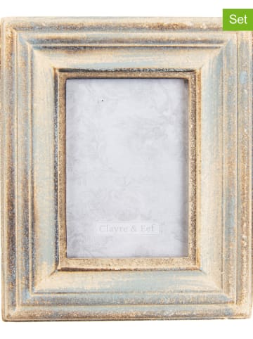 Clayre & Eef 2-delige fotolijstenset beige - (B)15 x (H)19 cm