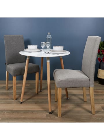 THE HOME DECO FACTORY 2-delige set: eetkamerstoelen "Lena" grijs - (B)46 x (H)98 x (D)58 cm