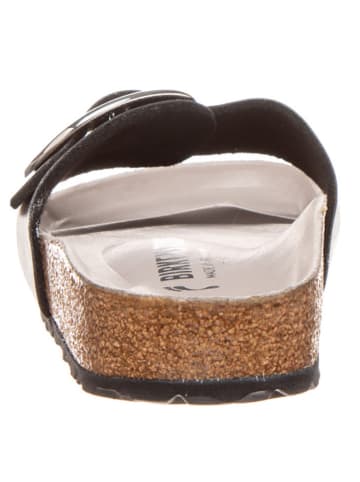 Birkenstock Pantoletten "Madrid Big Buckle" in Silber - Weite S