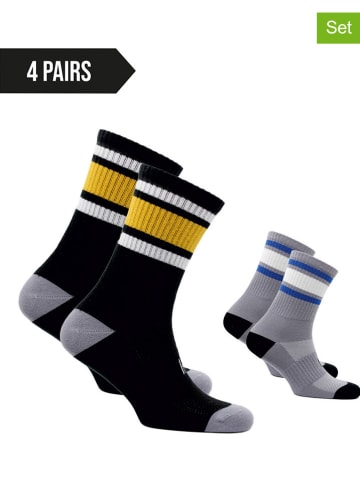Norfolk 4-delige set: sokken zwart/grijs