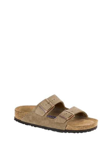 Birkenstock Skórzane klapki w kolorze beżowym