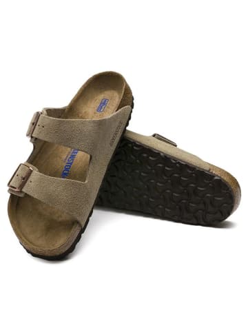 Birkenstock Skórzane klapki w kolorze beżowym