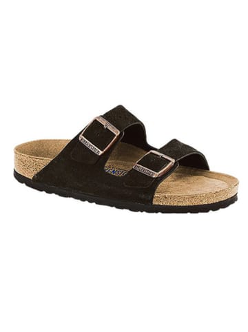 Birkenstock Leren slippers "Arizona" bruin