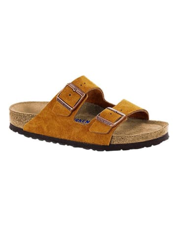 Birkenstock Leder-Pantoletten "Arizona" in Hellbraun
