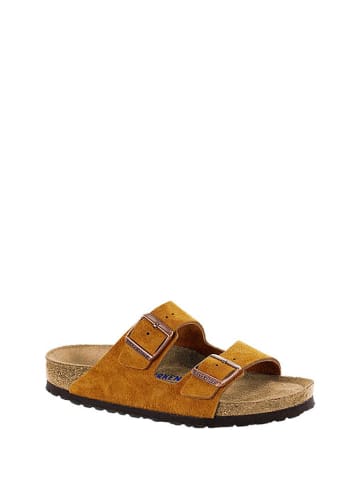 Birkenstock Skórzane klapki w kolorze jasnobrązowym