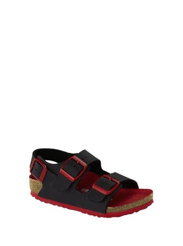 Birkenstock Sandalen "Milano" zwart/rood