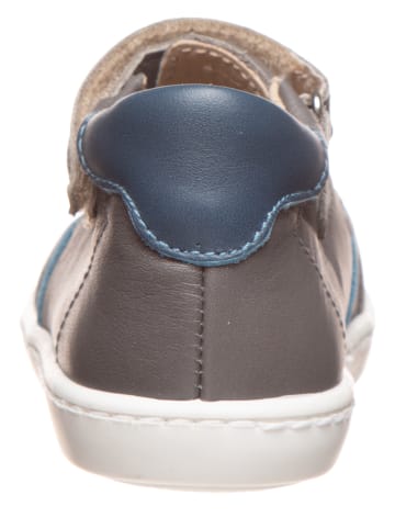 kmins Skórzane półsandały w kolorze szarym