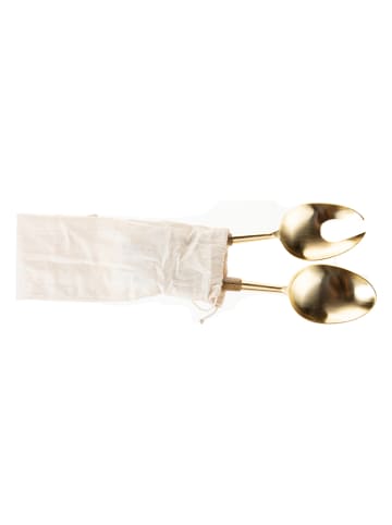 Bloomingville 2er-Set: Salatlöffel "Asja" in Gold - (L)28 cm