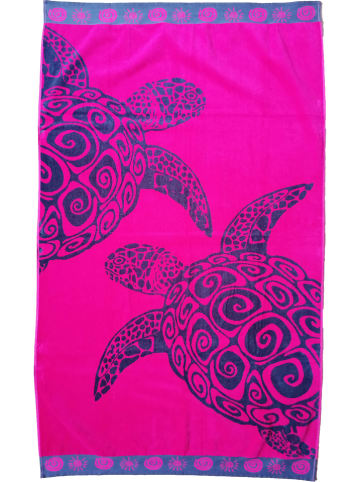 Le Comptoir de la Plage Strandtuch "Turtle" in Pink - (L)175 x (B)100 cm