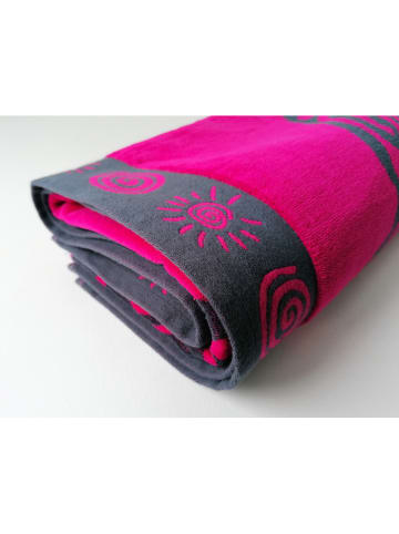 Le Comptoir de la Plage Strandtuch "Turtle" in Pink - (L)175 x (B)100 cm