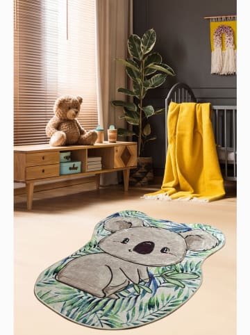 ABERTO DESIGN Kurzflor-Teppich "Koala" in Grau/ Grün