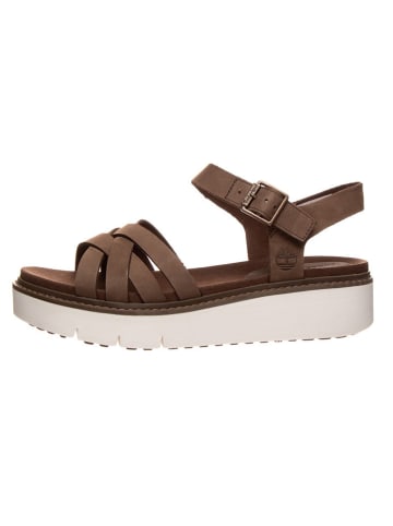 Timberland Leder-Keilsandalen "Safari Dawn"  in Oliv - Weite W