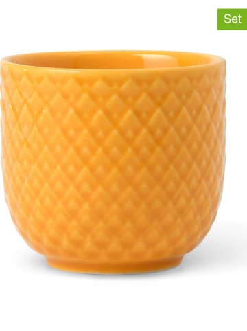 LYNGBY 2-delige eierdoppenset "Rhombe" oranje - Ø 5 cm