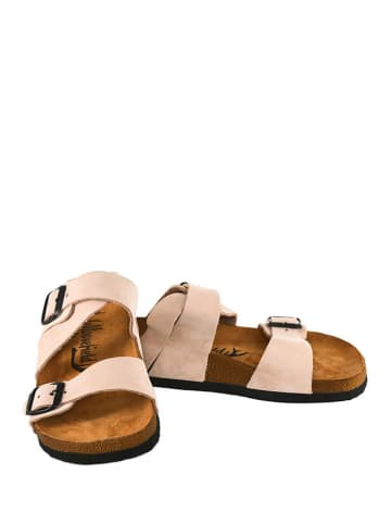 Moosefield Skórzane klapki w kolorze jasnoróżowym