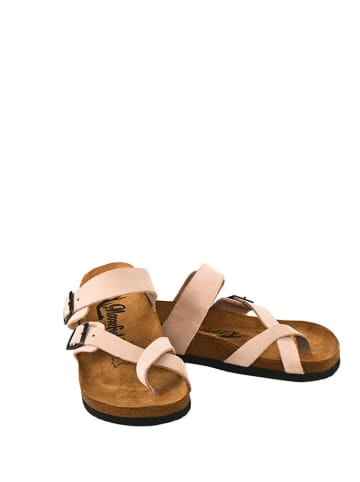 Moosefield Leder-Zehentrenner in Rosa