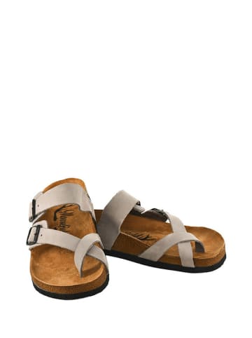 Moosefield Leren teenslippers grijs